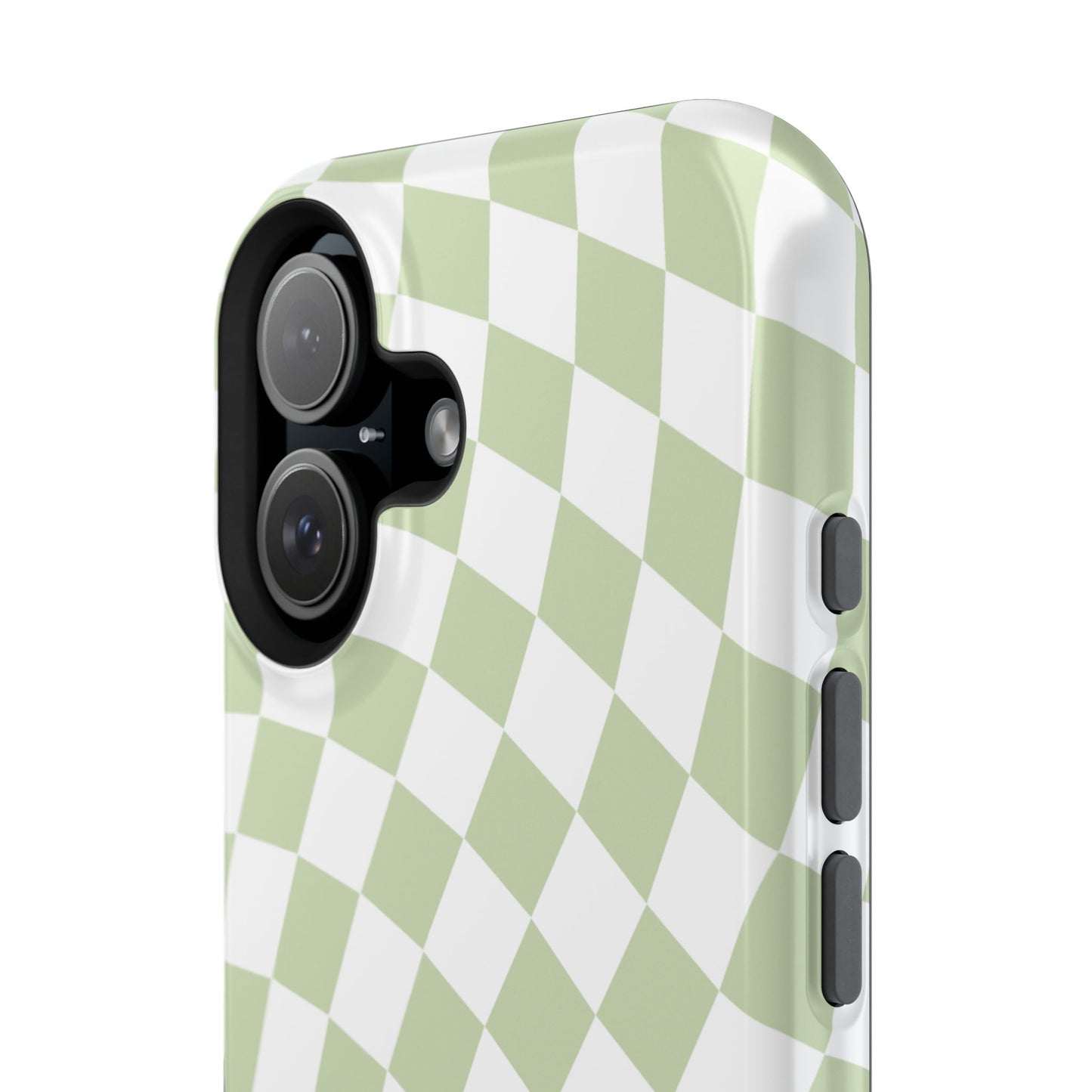 Light Green Wavy Checkered iPhone Case