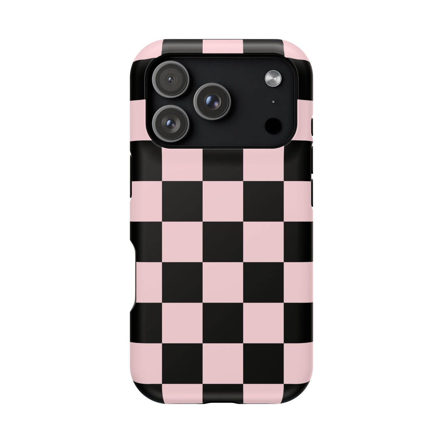 Pink & Black Checkered iPhone Case