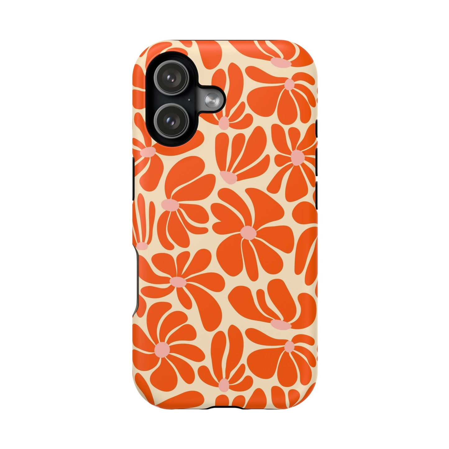 Orange Vintage Flowers iPhone Case