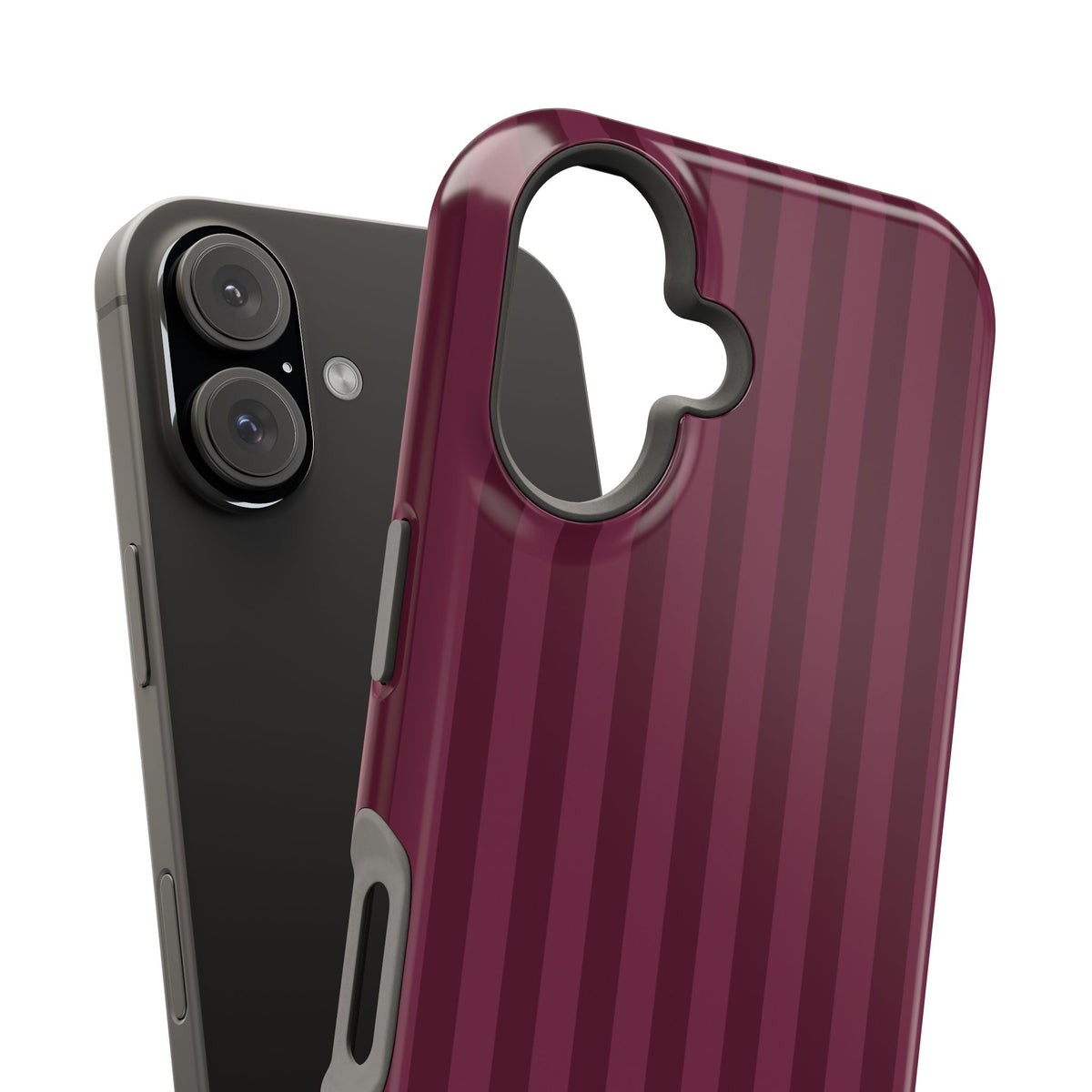 Custom Initials Plum Stripes iPhone Case