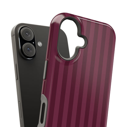Custom Initials Plum Stripes iPhone Case