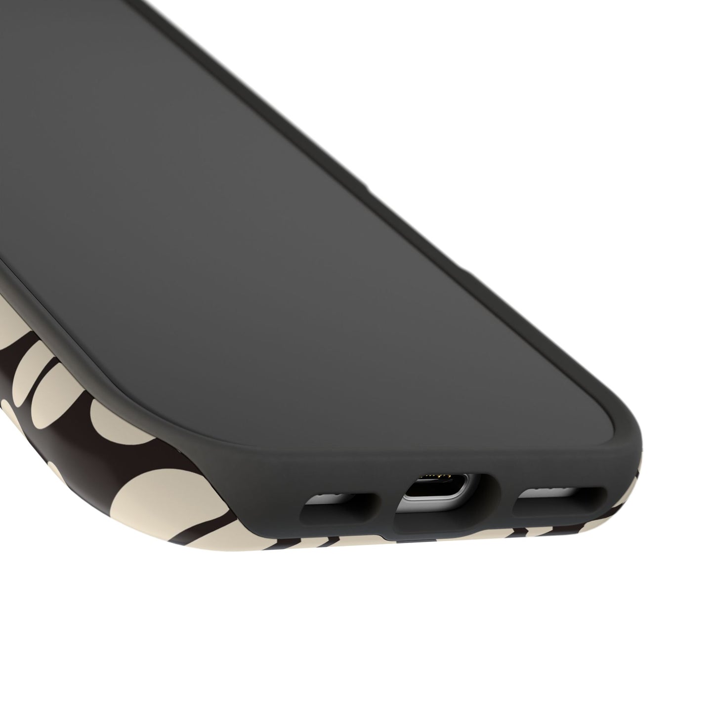Black Retro Flowers iPhone Case