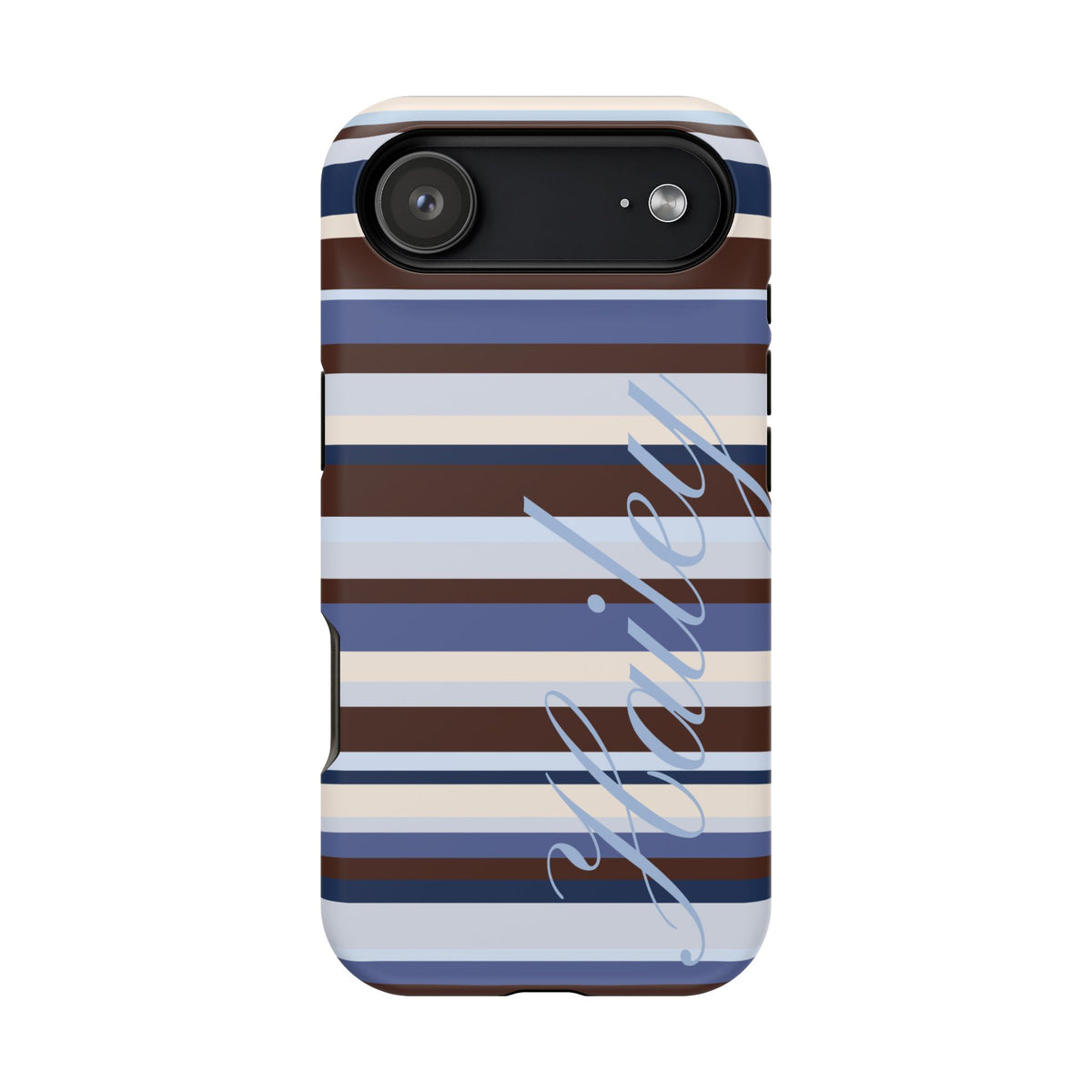Custom Blueberry Mocha Stripes iPhone Case