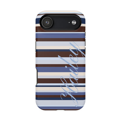 Custom Blueberry Mocha Stripes iPhone Case