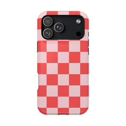 Red & Pink Checkered iPhone Case