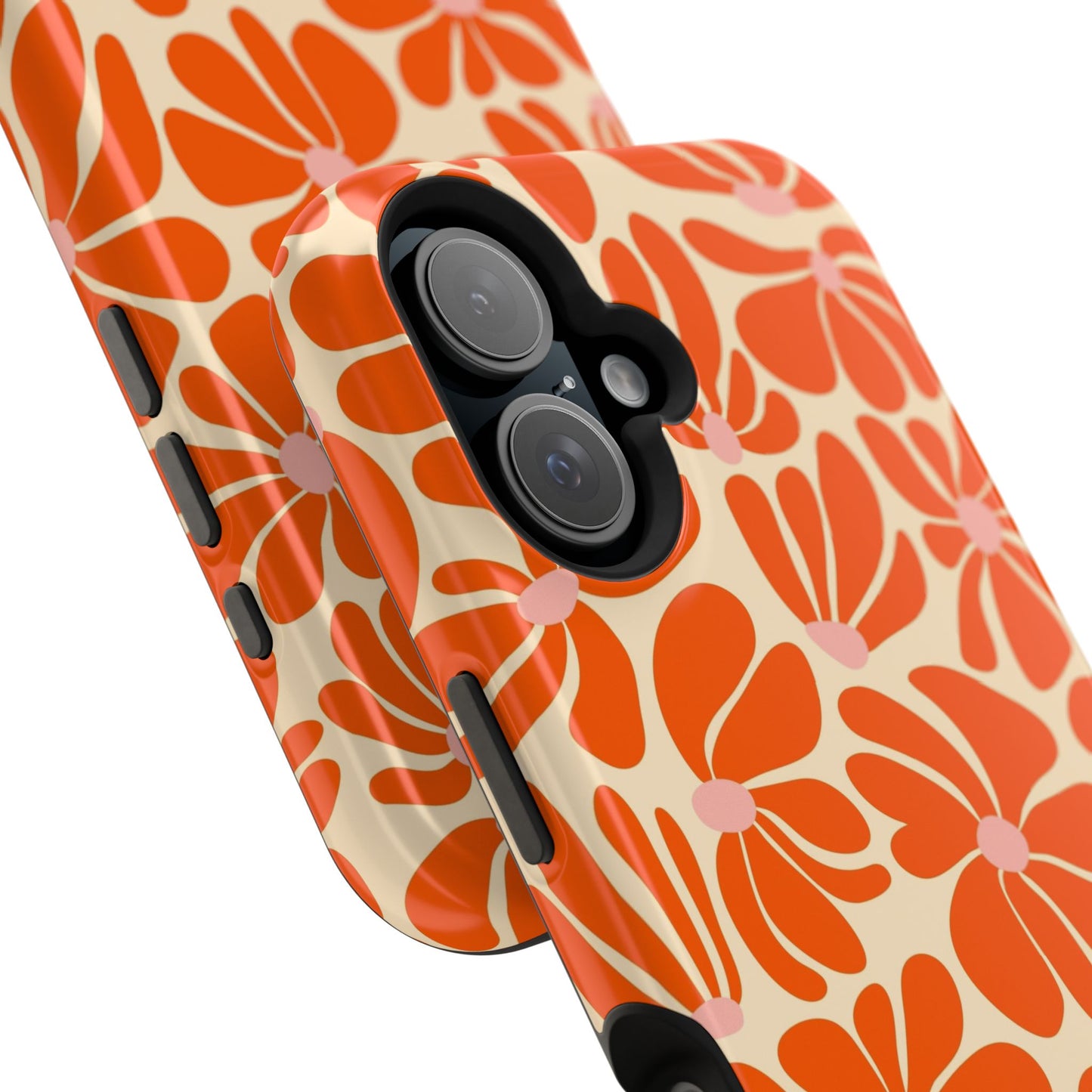 Orange Vintage Flowers iPhone Case