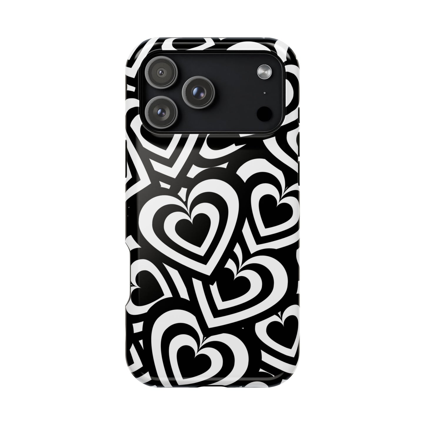 Black & White Hearts iPhone Case