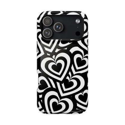 Black & White Hearts iPhone Case