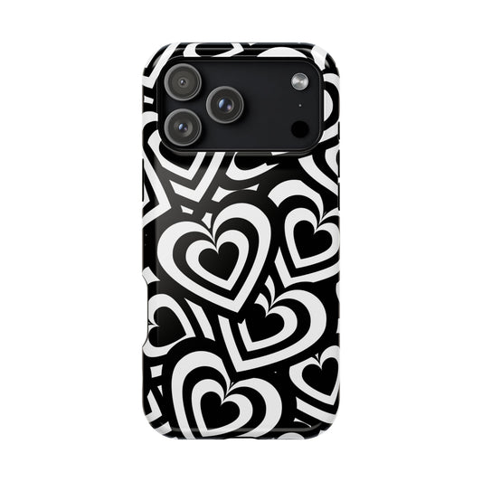 Black & White Hearts iPhone Case