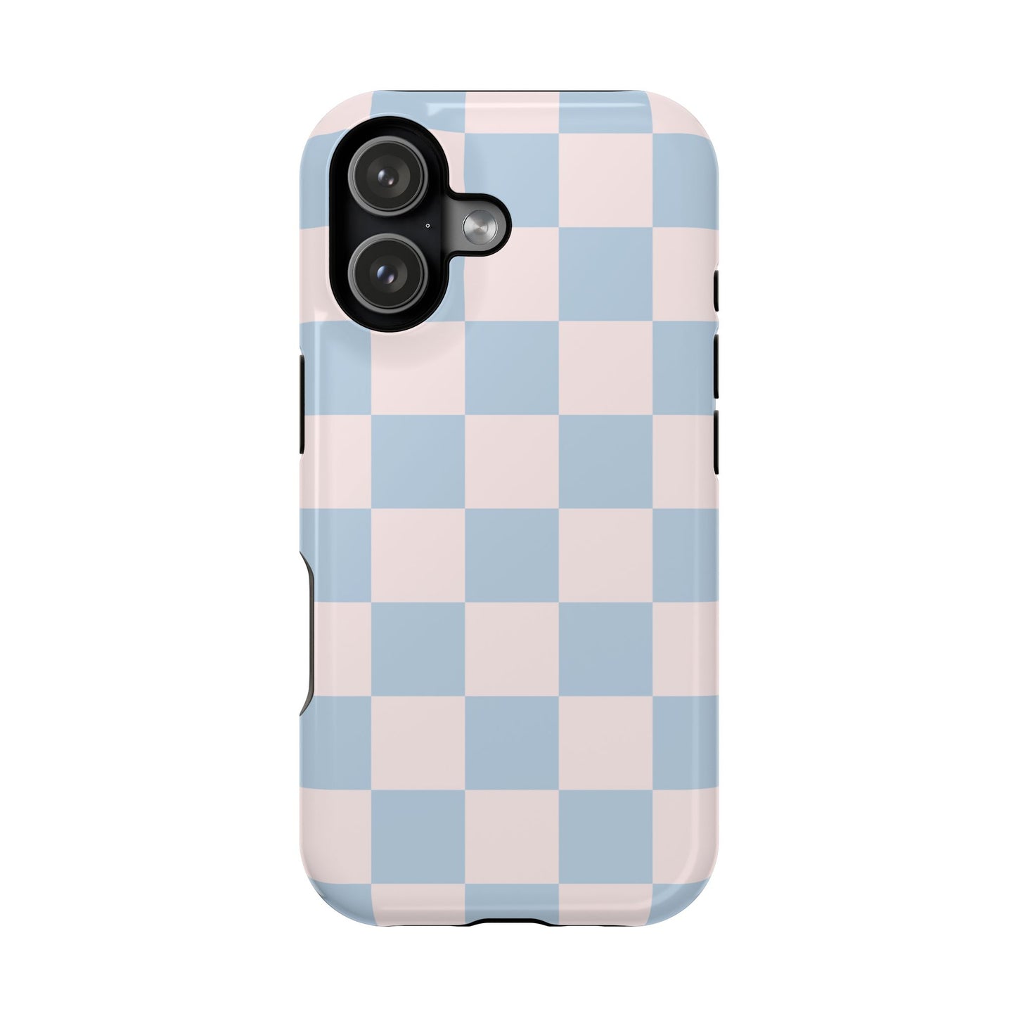 Light Pink & Blue Checkered iPhone Case