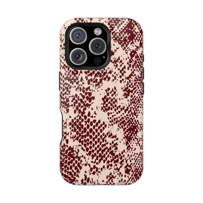 Burgundy Snake iPhone Case