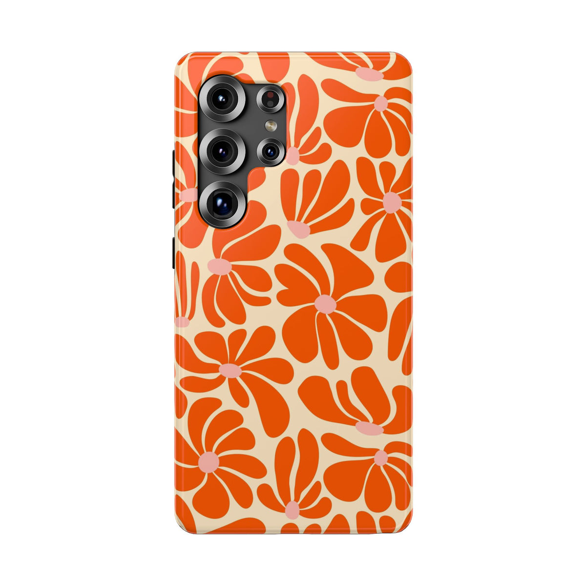 Orange Vintage Flowers Samsung Case