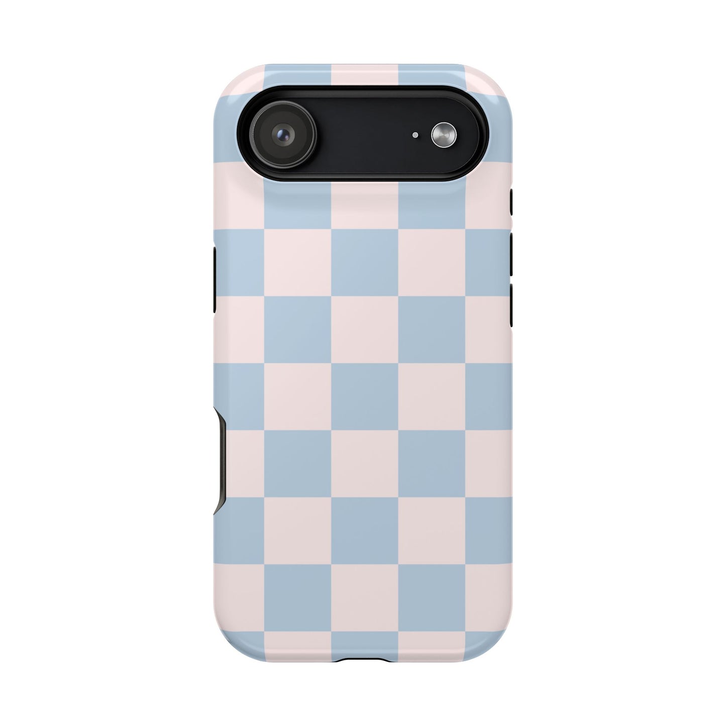 Light Pink & Blue Checkered iPhone Case