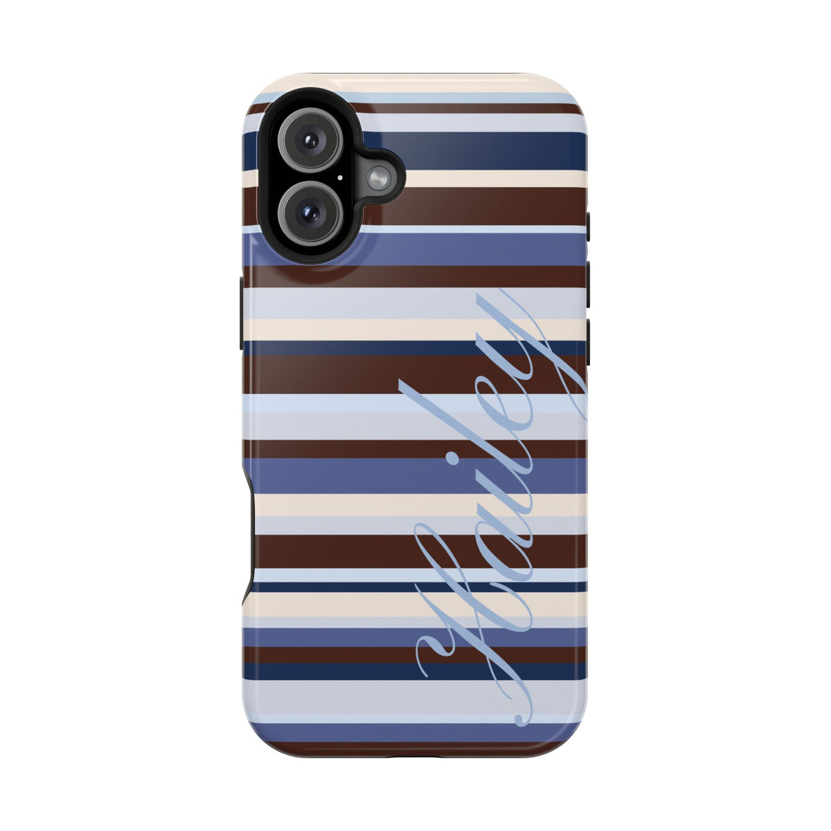 Custom Blueberry Mocha Stripes iPhone Case