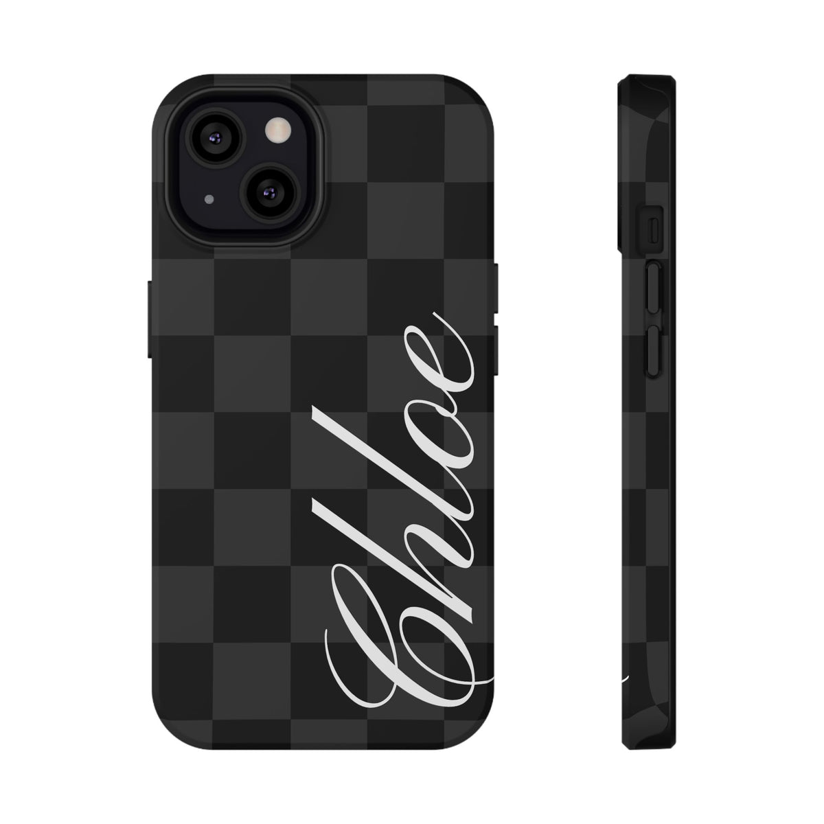 Custom Black Checkered iPhone Case