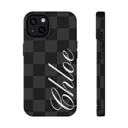 Custom Black Checkered iPhone Case