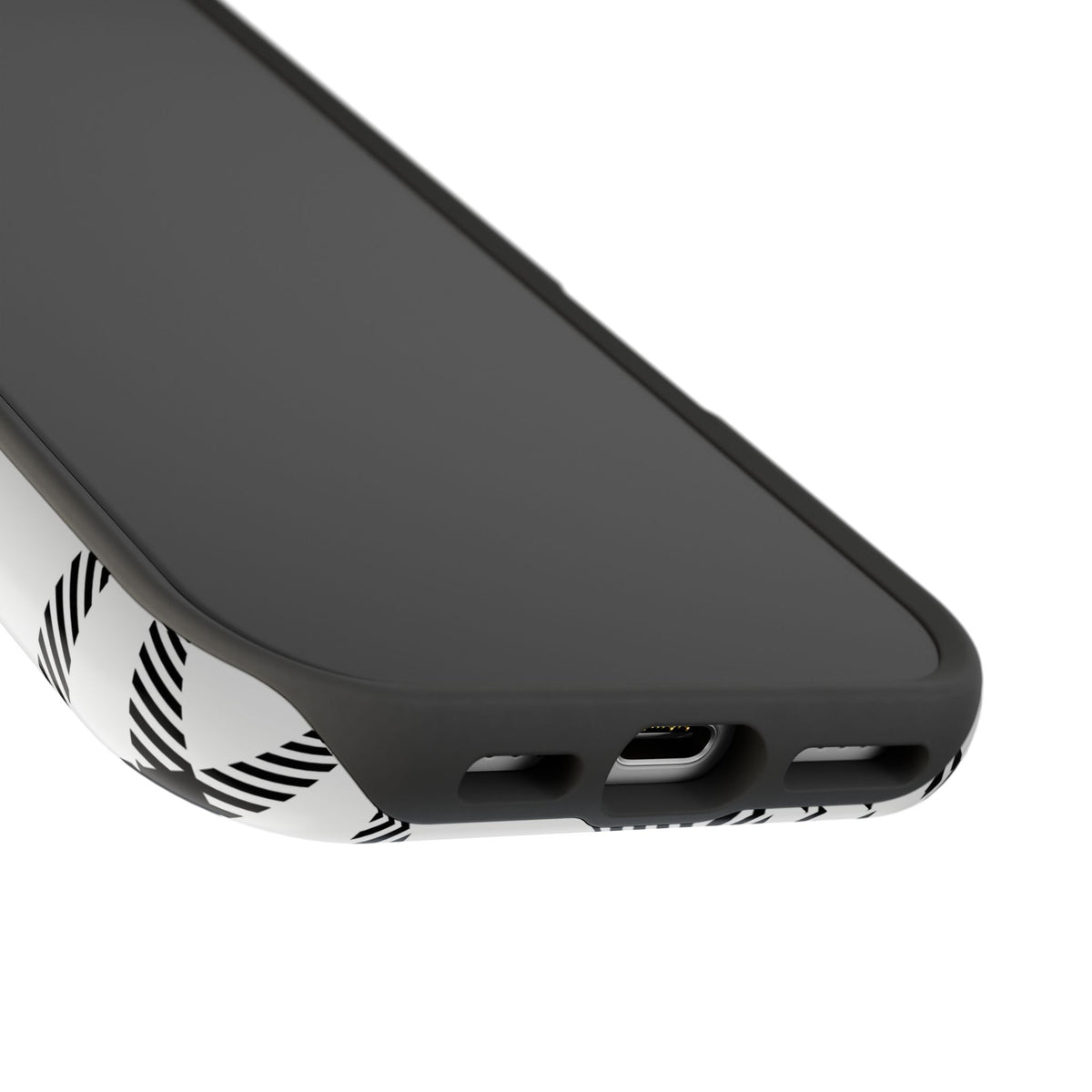Black Plaid iPhone Case