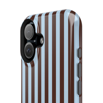 Blue Latte Stripes iPhone Case