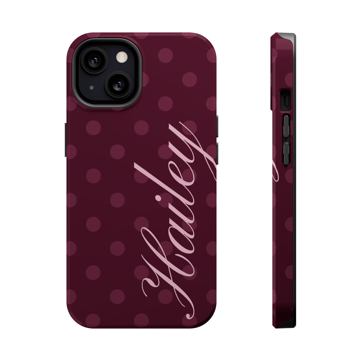 Custom Plum Polka Dots iPhone Case