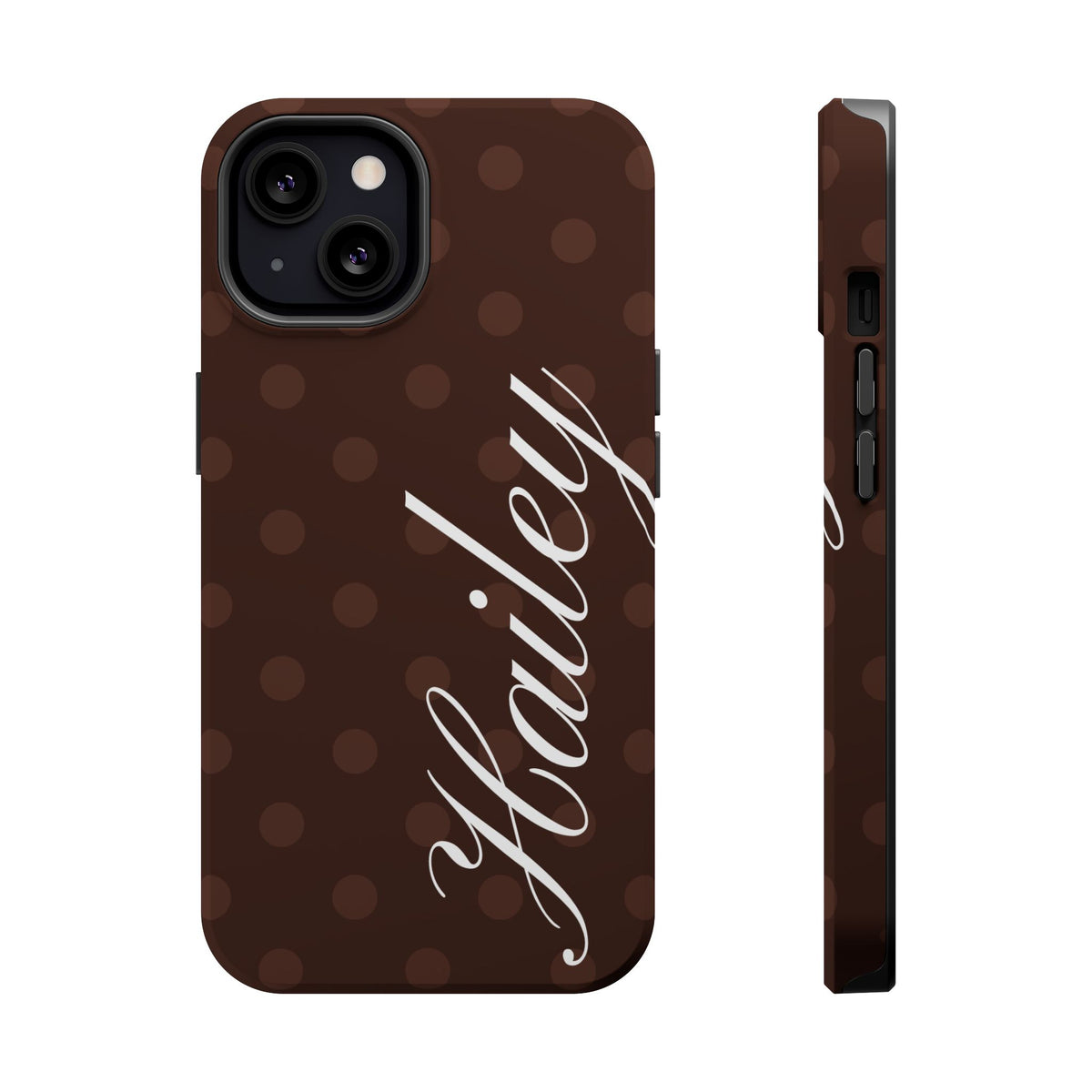Custom Mocha Polka Dots iPhone Case