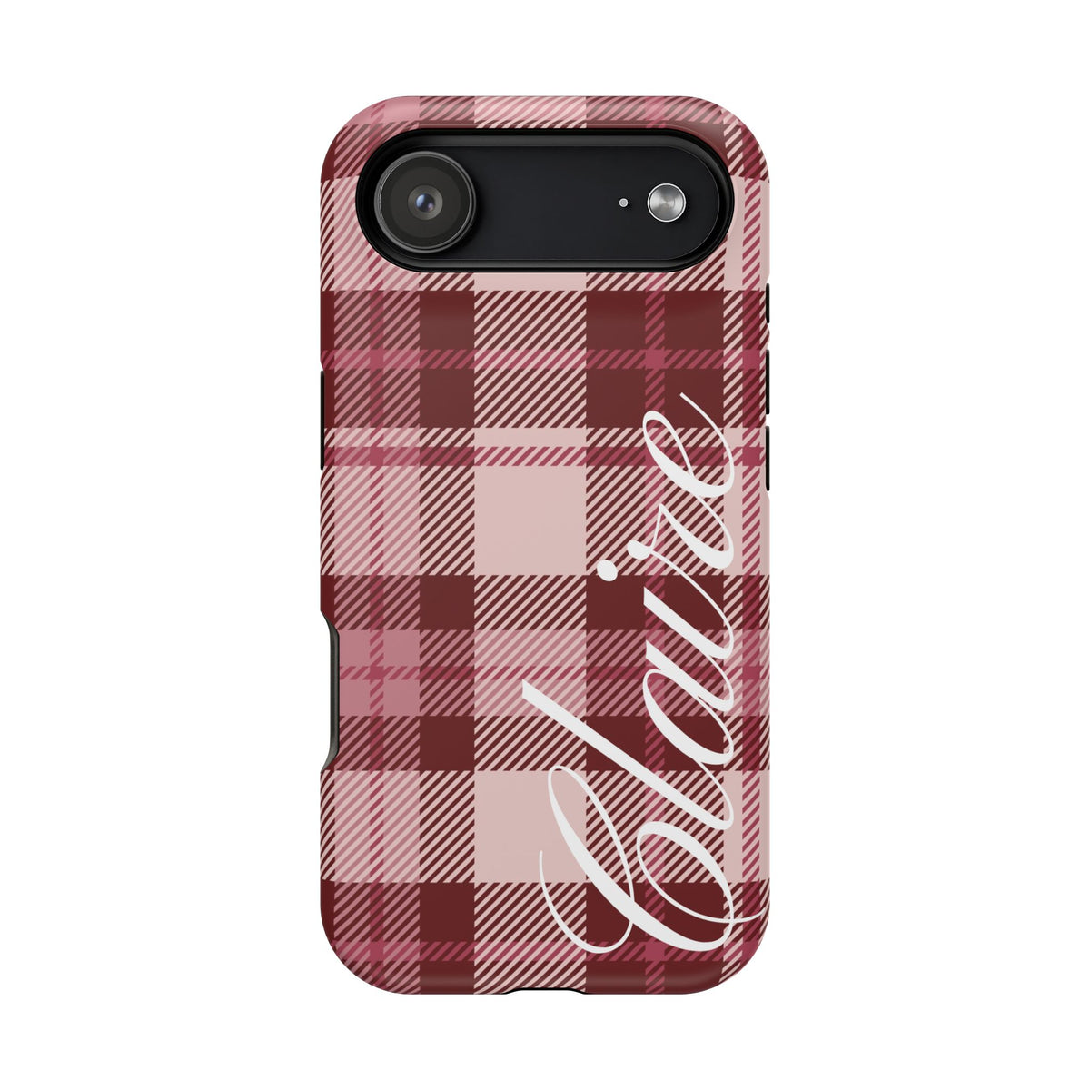Custom Burgundy Plaid iPhone Case