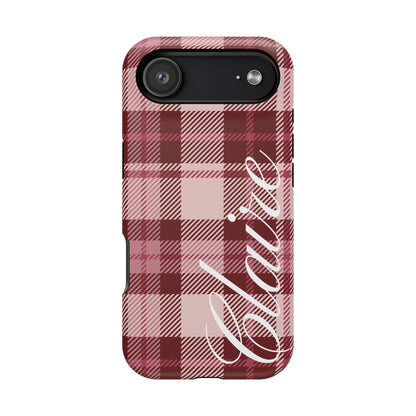 Custom Burgundy Plaid iPhone Case