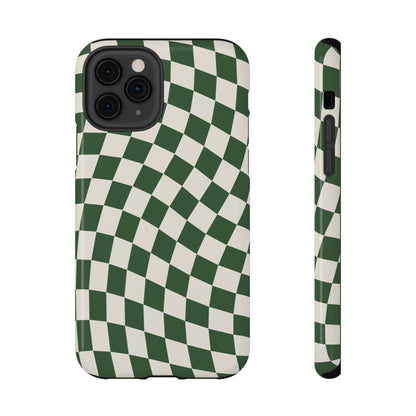Green Wavy Checkered iPhone Case