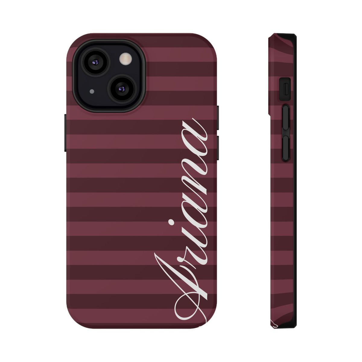 Custom Burgundy Classic Striped iPhone Case