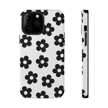 White Retro Flowers iPhone Case