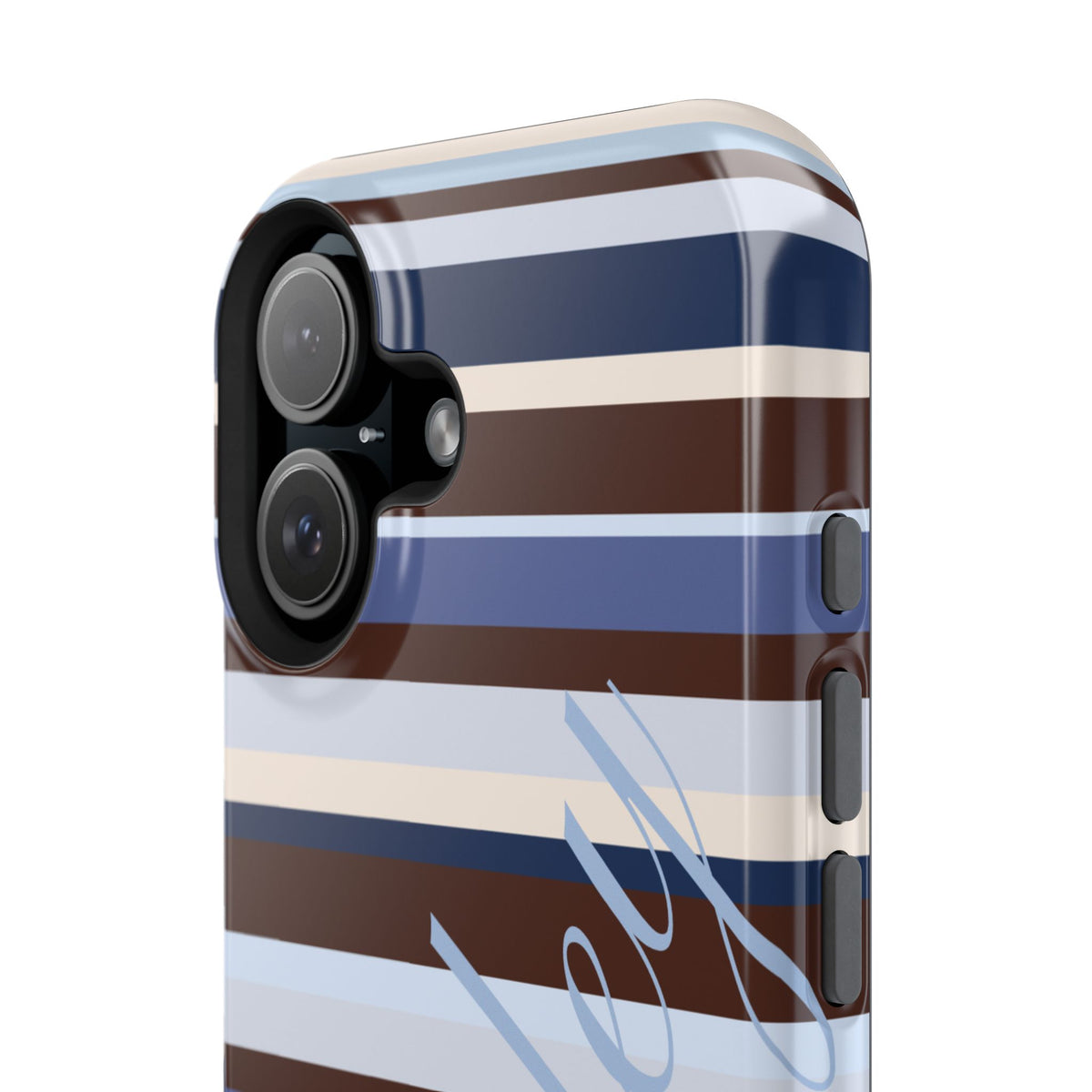 Custom Blueberry Mocha Stripes iPhone Case
