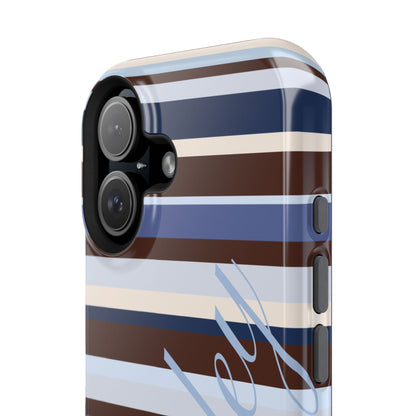 Custom Blueberry Mocha Stripes iPhone Case