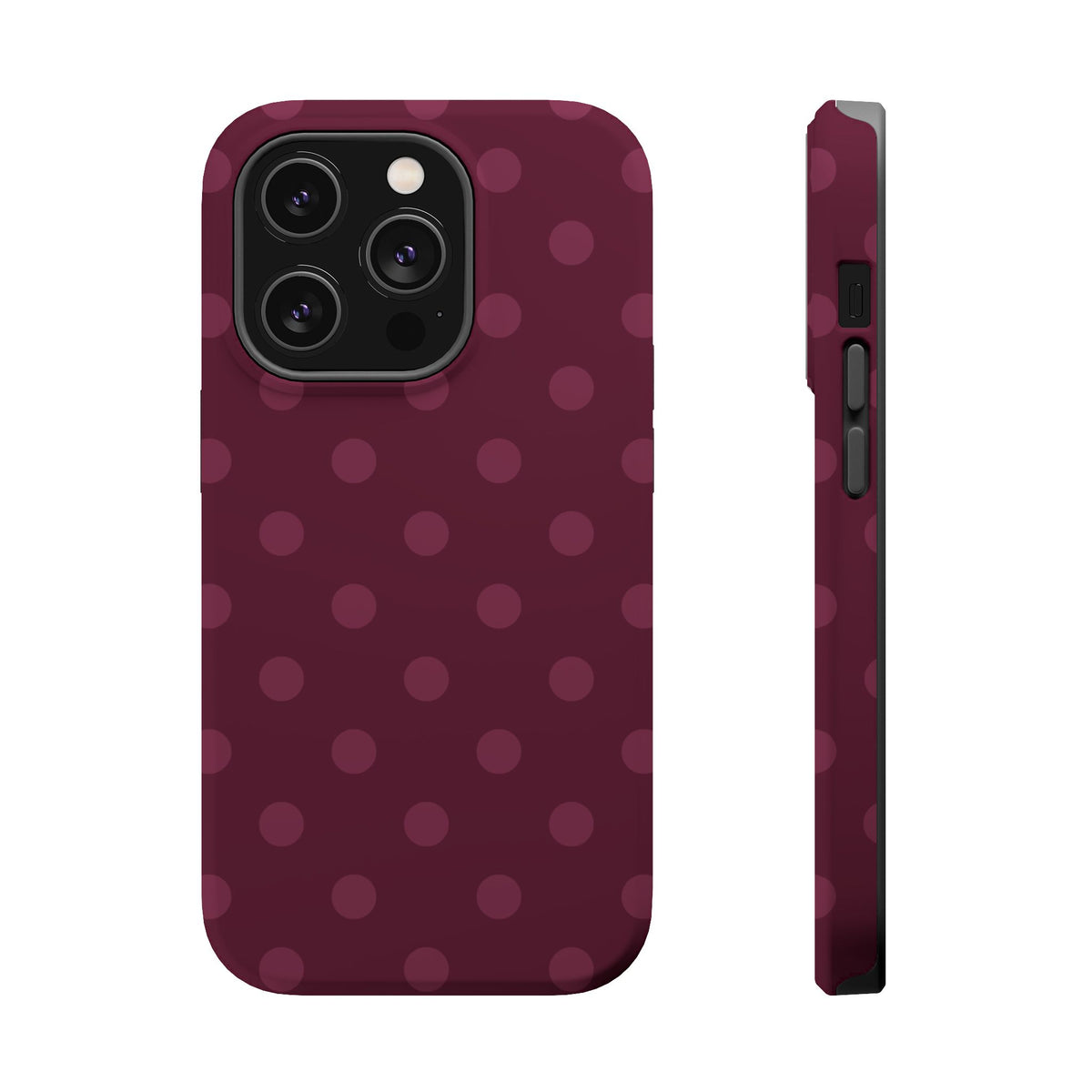 Plum Polka Dots iPhone Case