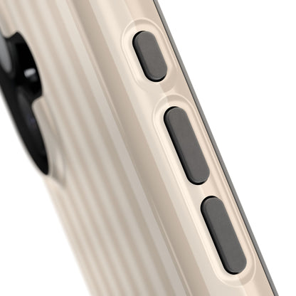 Custom Initials Beige Stripes iPhone Case