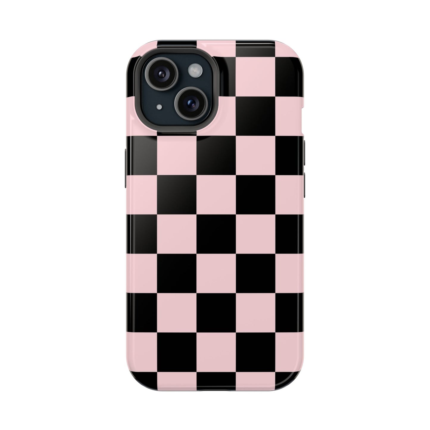 Pink & Black Checkered iPhone Case