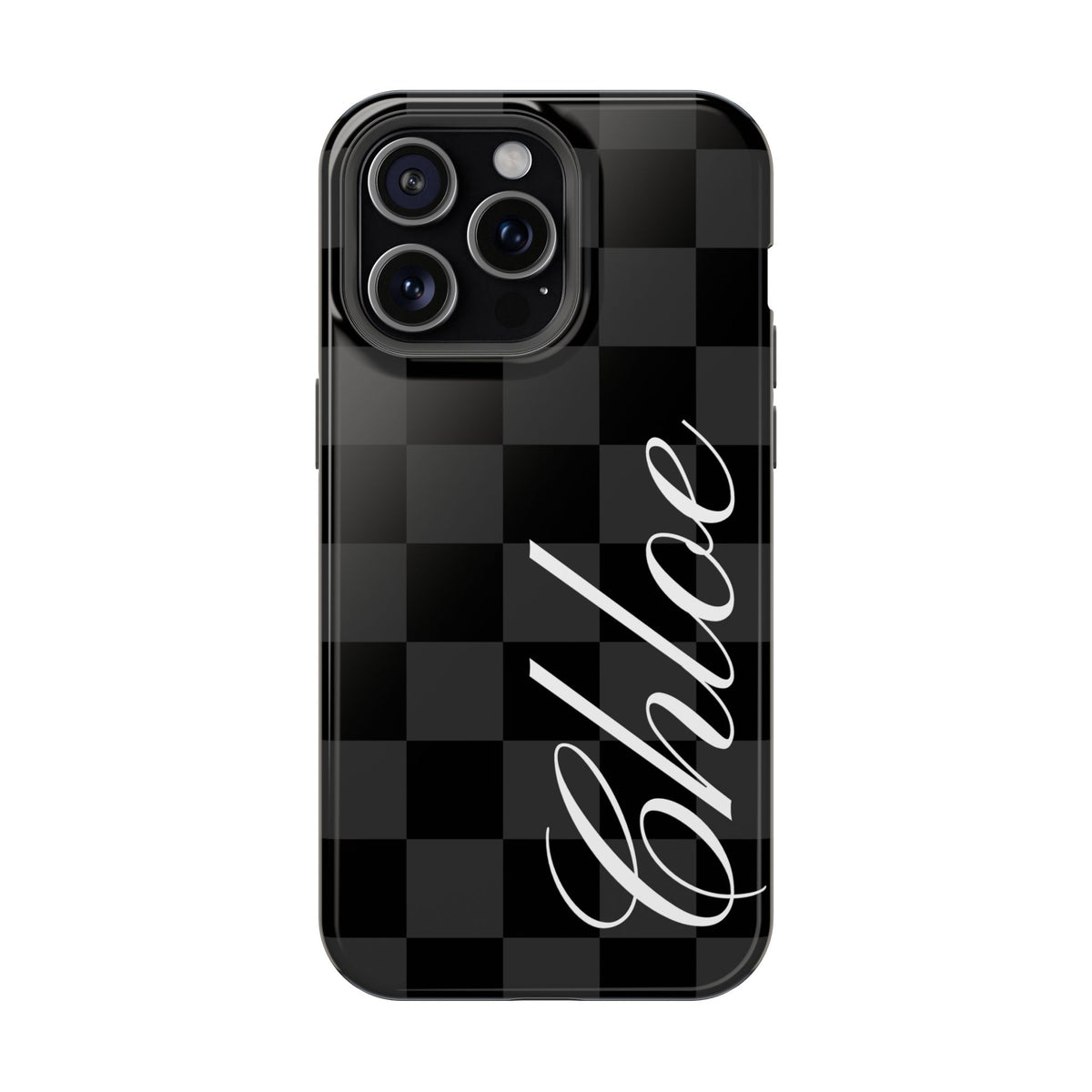 Custom Black Checkered iPhone Case