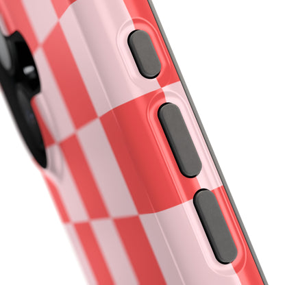 Red & Pink Checkered iPhone Case