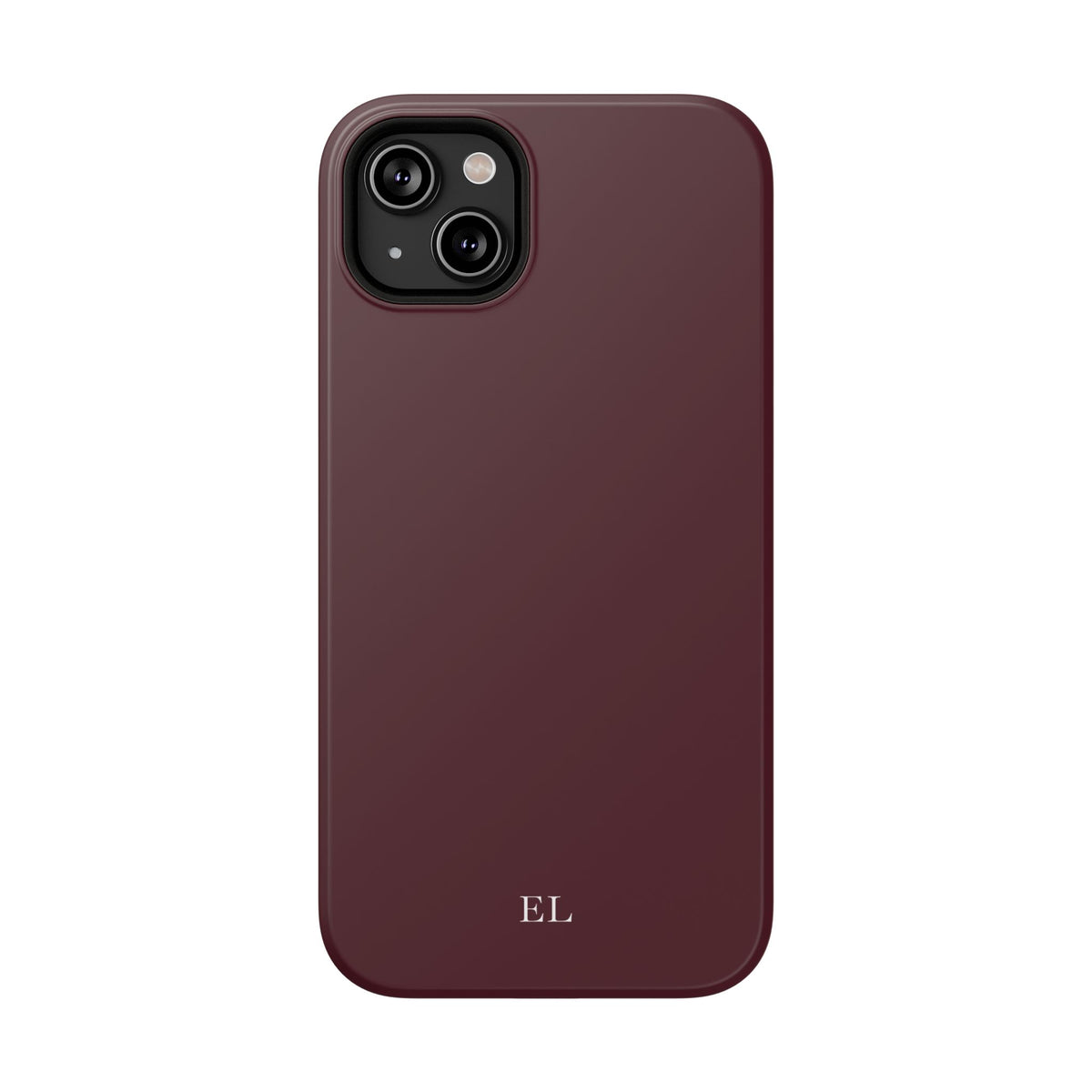 Custom Initials Burgundy iPhone Case