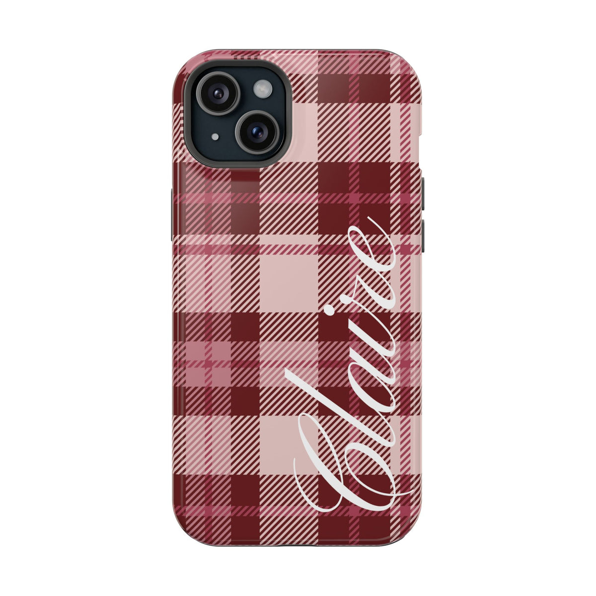 Custom Burgundy Plaid iPhone Case