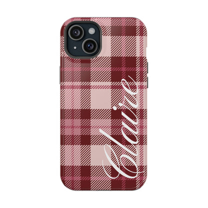 Custom Burgundy Plaid iPhone Case
