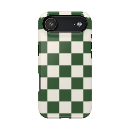 Green Checkered iPhone Case