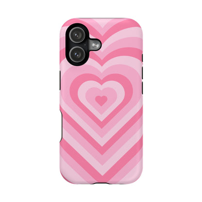 Pink Glowing Hearts iPhone Case