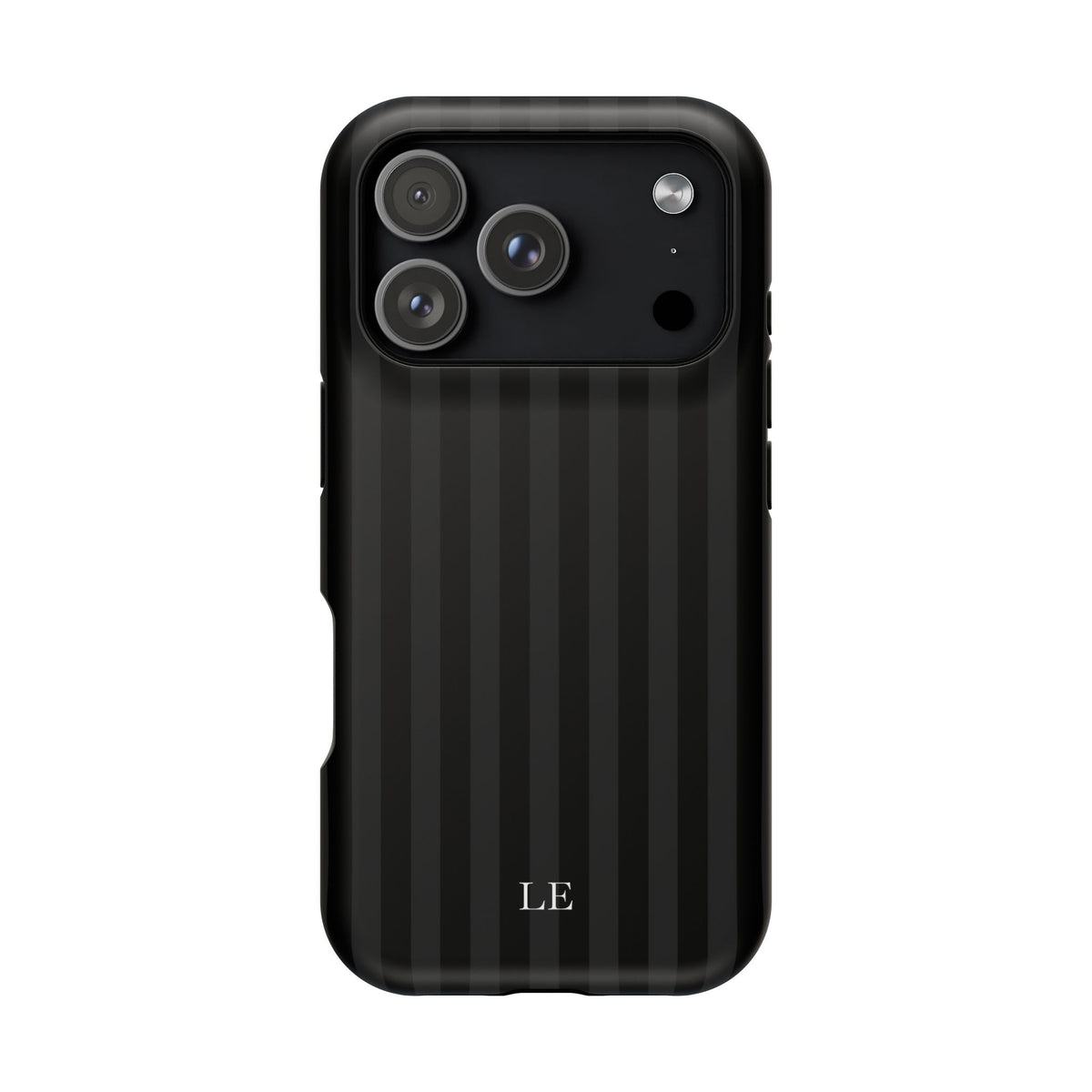 Custom Initials Black Stripes iPhone Case