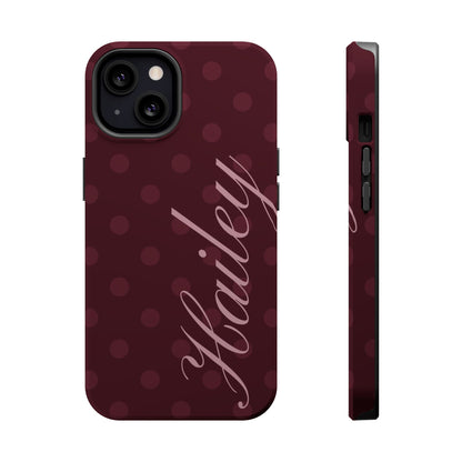 Custom Burgundy Polka Dots iPhone Case