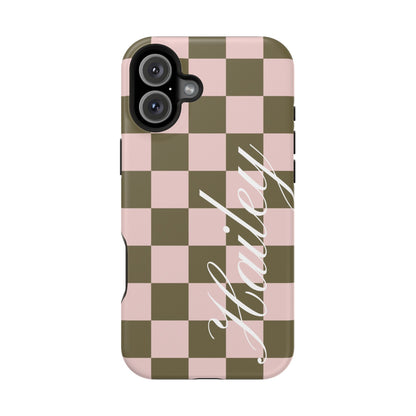 Custom Pistachio Checkered iPhone Case