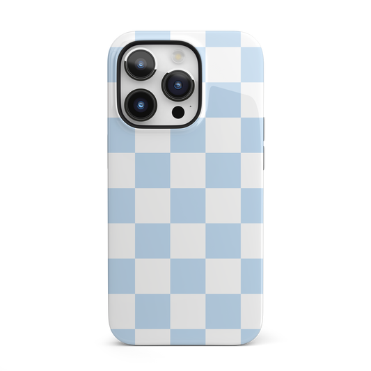 Pastel Blue Checkered iPhone Case