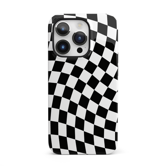 Black Wavy Checkered iPhone Case