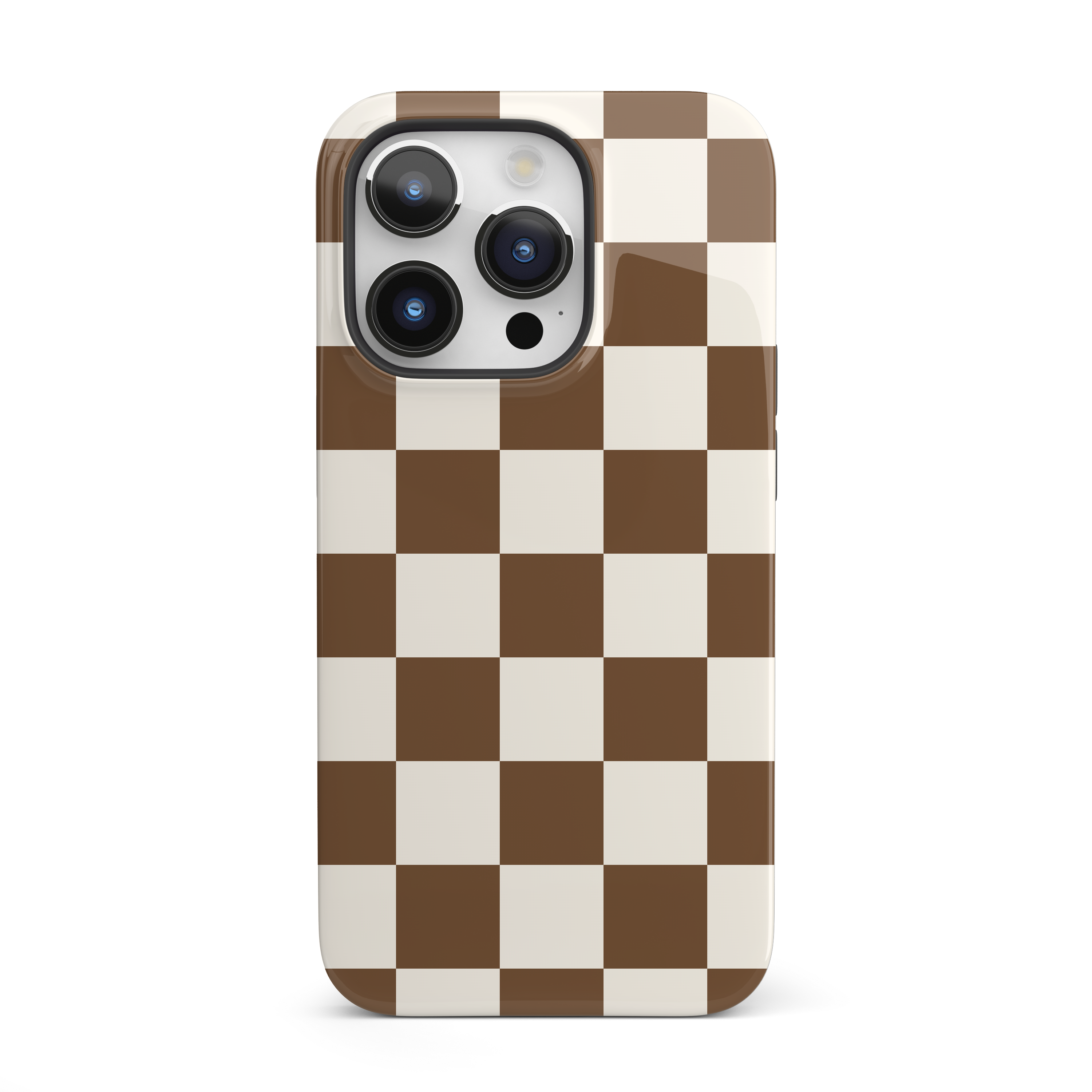 Brown Checkered iPhone Case