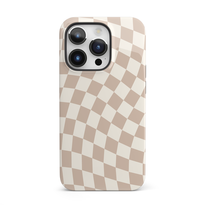 Neutral Wavy Checkered iPhone Case from Stella Cases