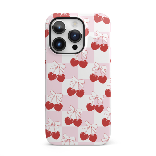 Cherry Bows Coquette iPhone Case