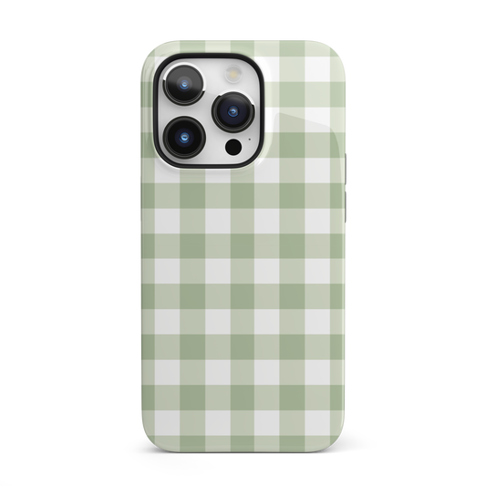 Green Gingham iPhone Case